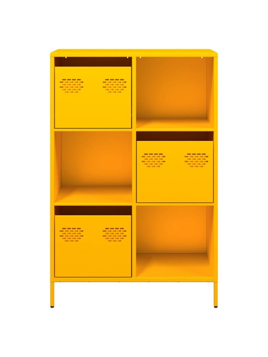 Highboard sinapinkeltainen 68x39x103,5 cm teräs