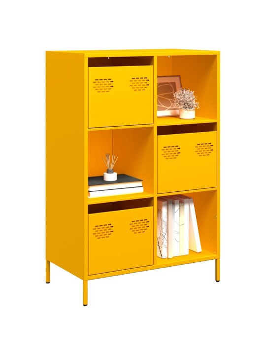 Highboard sinapinkeltainen 68x39x103,5 cm teräs