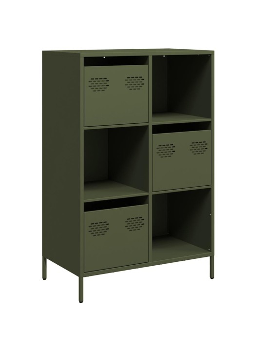 Highboard oliivinvihreä 68x39x103,5 cm teräs