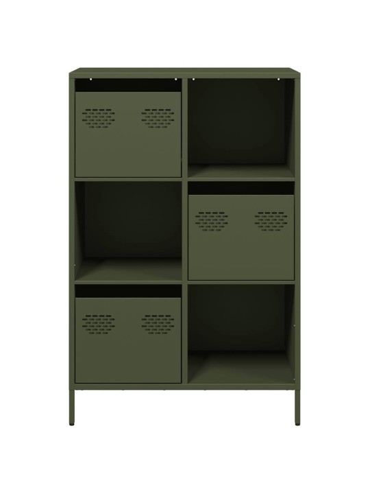 Highboard oliivinvihreä 68x39x103,5 cm teräs