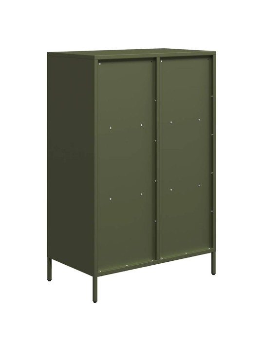 Highboard oliivinvihreä 68x39x103,5 cm teräs