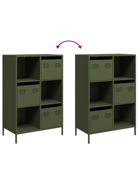 Highboard oliivinvihreä 68x39x103,5 cm teräs