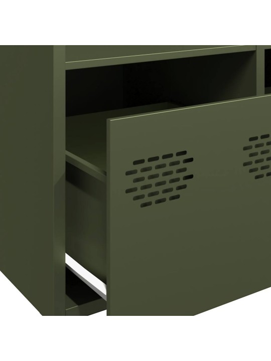 Highboard oliivinvihreä 68x39x103,5 cm teräs