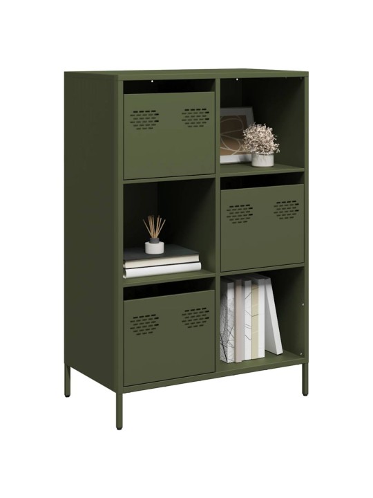 Highboard oliivinvihreä 68x39x103,5 cm teräs