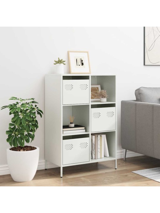 Highboard valkoinen 68x39x103,5 cm teräs