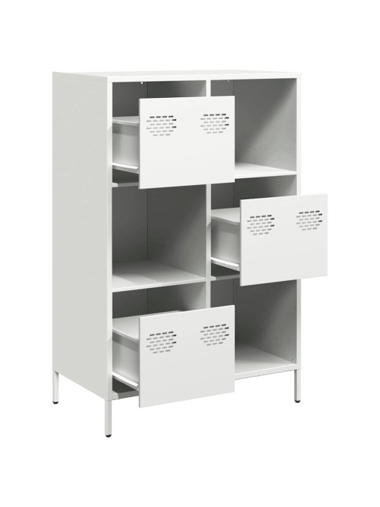 Highboard valkoinen 68x39x103,5 cm teräs