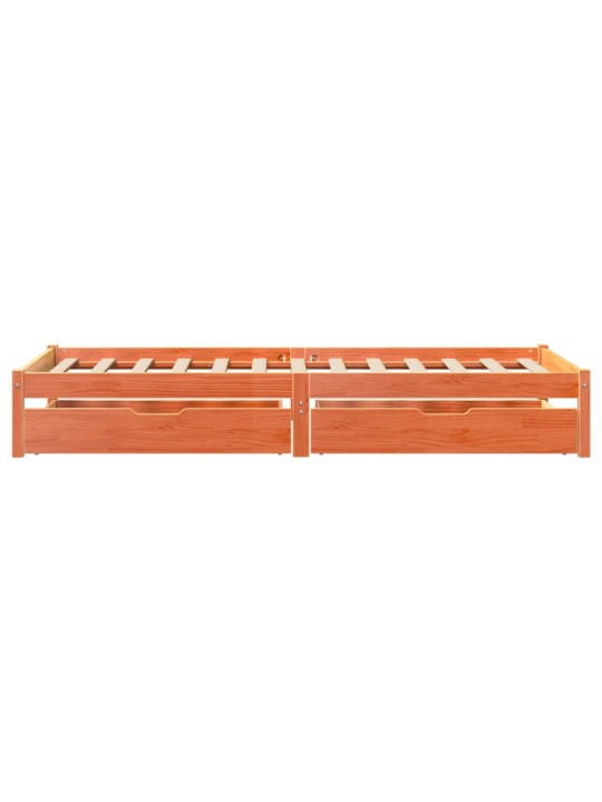 Sängynrunko ilman patjaa vahanruskea 90x200 cm täysi mänty