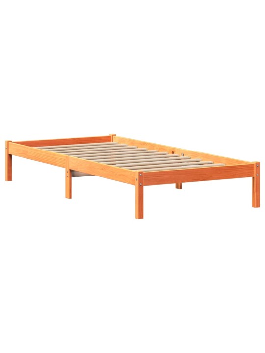 Sängynrunko ilman patjaa vahanruskea 90x200 cm täysi mänty