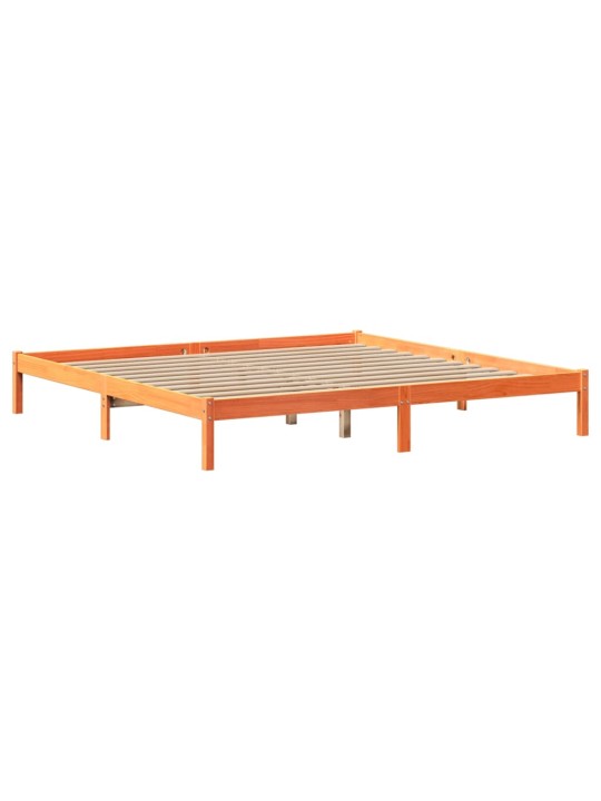Sängynrunko ilman patjaa vahanruskea 200x200 cm täysi mänty