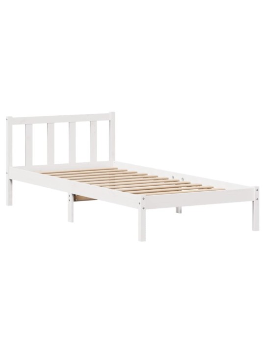 Sängynrunko ilman patjaa päädyllä 75x190 cm täysi mänty