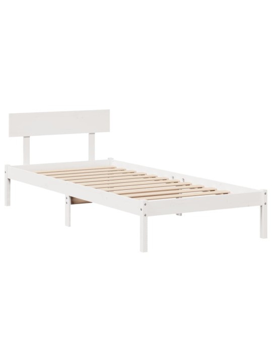 Sängynrunko ilman patjaa päädyllä 75x190 cm täysi mänty