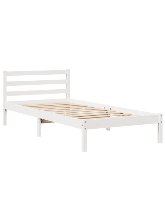 Sängynrunko ilman patjaa päädyllä 75x190 cm täysi mänty