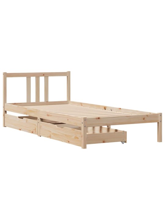 Sängynrunko ilman patjaa 75x190 cm täysi mänty