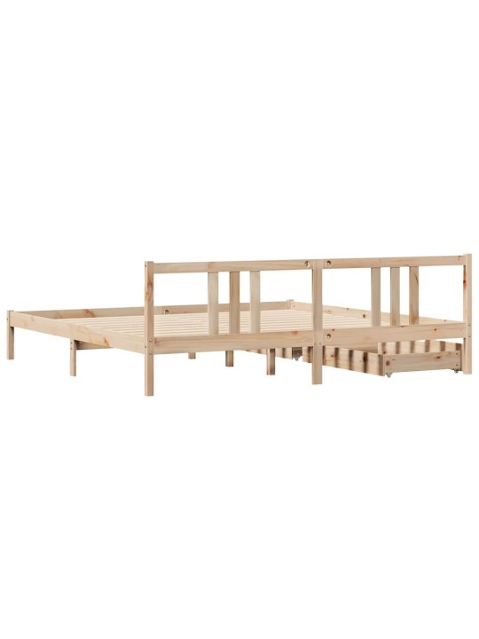 Sänky ilman patjaa 200x200 cm täysi mänty