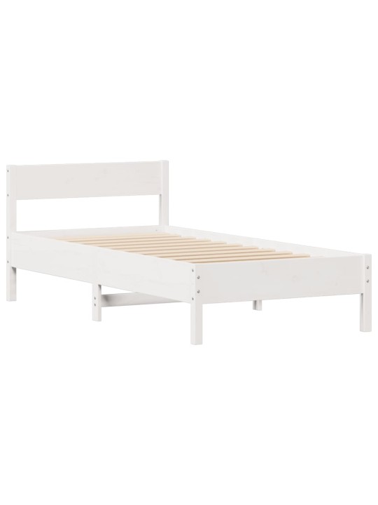 Sängynrunko ilman patjaa päädyllä 75x190 cm täysi mänty