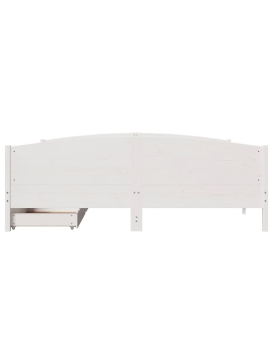 Sängynrunko ilman patjaa valkoinen 200x200 cm täysi mänty