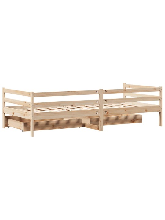 Vuodesohva laatikoilla 80x200 cm täysi mänty