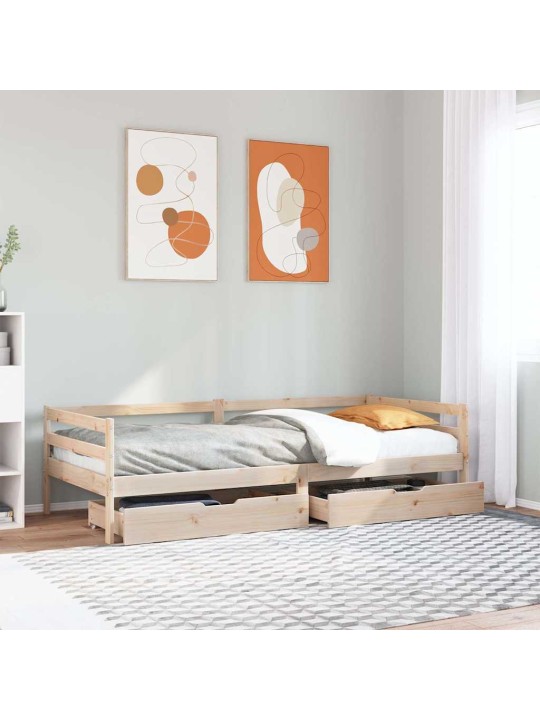 Vuodesohva laatikoilla 80x200 cm täysi mänty