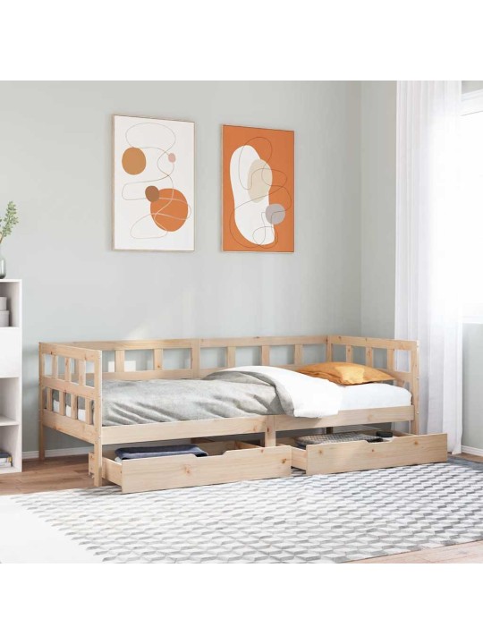 Vuodesohva laatikoilla 90x190 cm täysi mänty