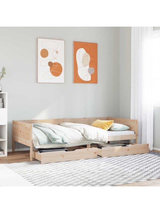 Vuodesohva laatikoilla 80x200 cm täysi mänty