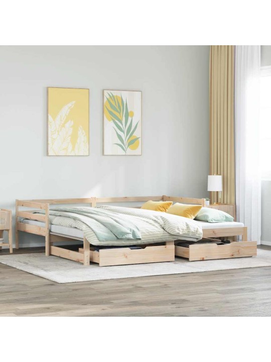Vuodesohva rullilla ja laatikoilla ei patjaa 90x190 cm