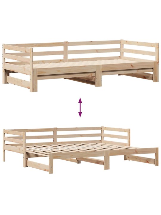 Vuodesohva rullilla ja laatikoilla ei patjaa 80x200 cm