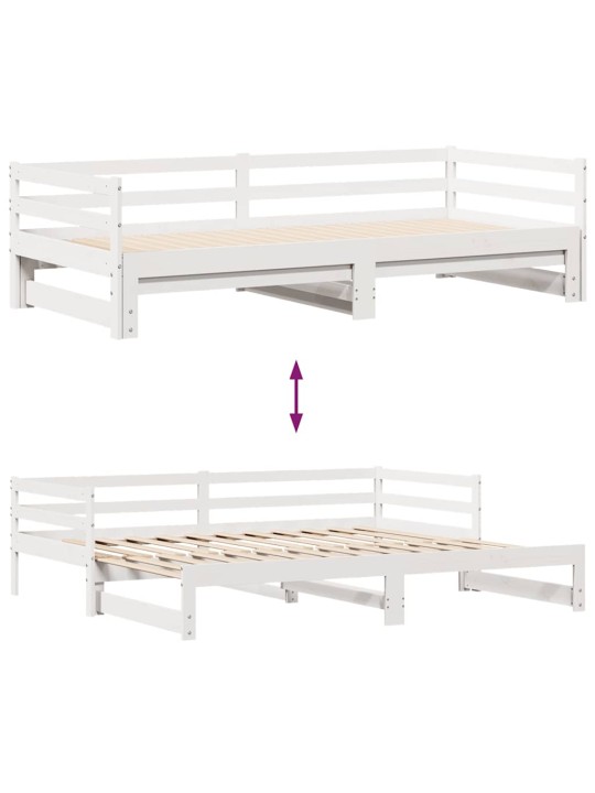 Vuodesohva rullilla ja laatikoilla ei patjaa valkoinen 80x200cm