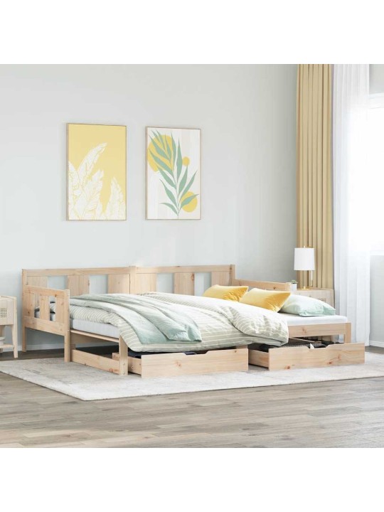 Vuodesohva rullilla ja laatikoilla ei patjaa 90x190 cm