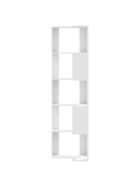 Kulmakirjahylly 5 tasoa valkoinen 50x50x179 cm tekninen puu