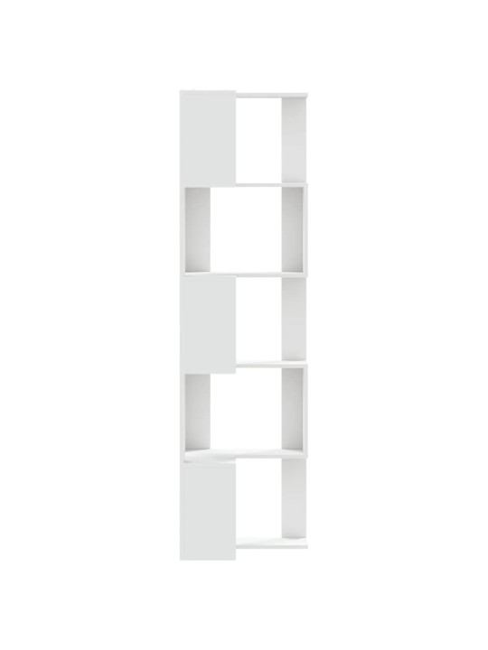 Kulmakirjahylly 5 tasoa valkoinen 50x50x179 cm tekninen puu