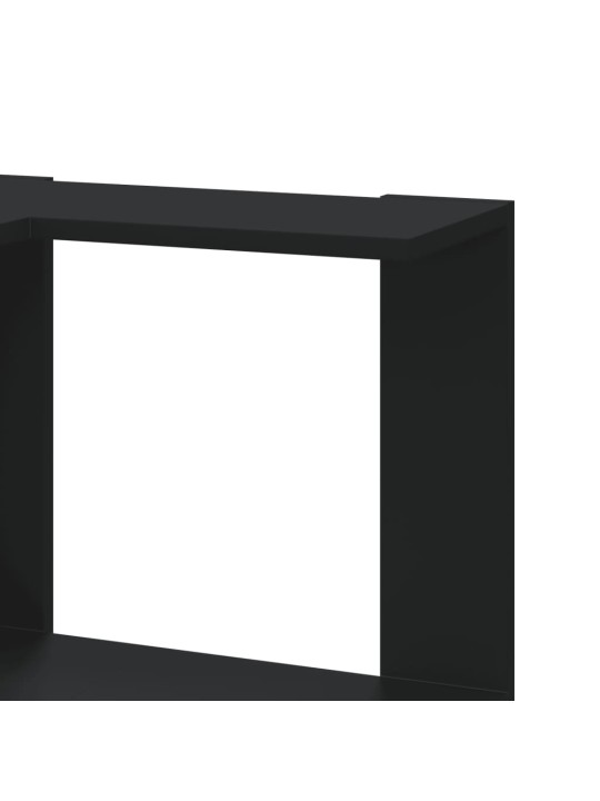 Kulmakirjahylly 5 tasoa musta 50x50x179 cm tekninen puu
