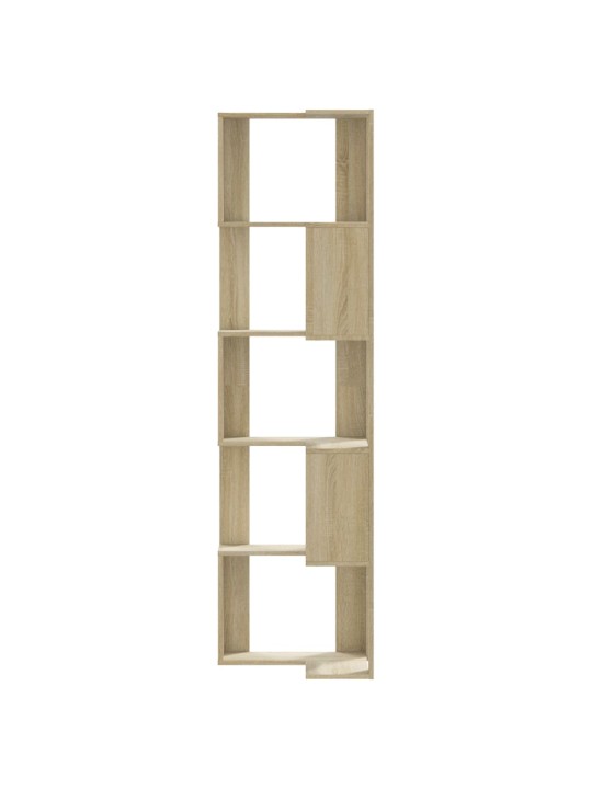 Kulmakirjahylly 5 tasoa sonoma-tammi 50x50x179 cm tekninen puu
