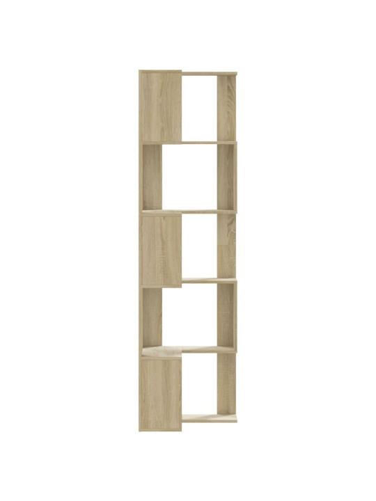 Kulmakirjahylly 5 tasoa sonoma-tammi 50x50x179 cm tekninen puu