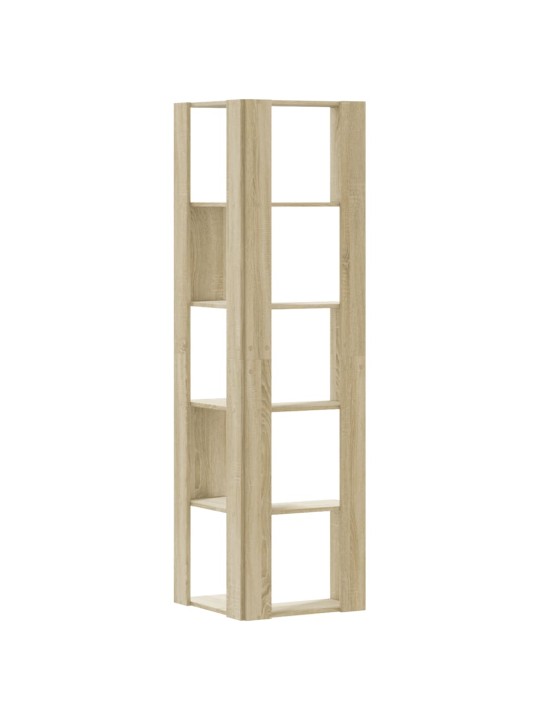 Kulmakirjahylly 5 tasoa sonoma-tammi 50x50x179 cm tekninen puu