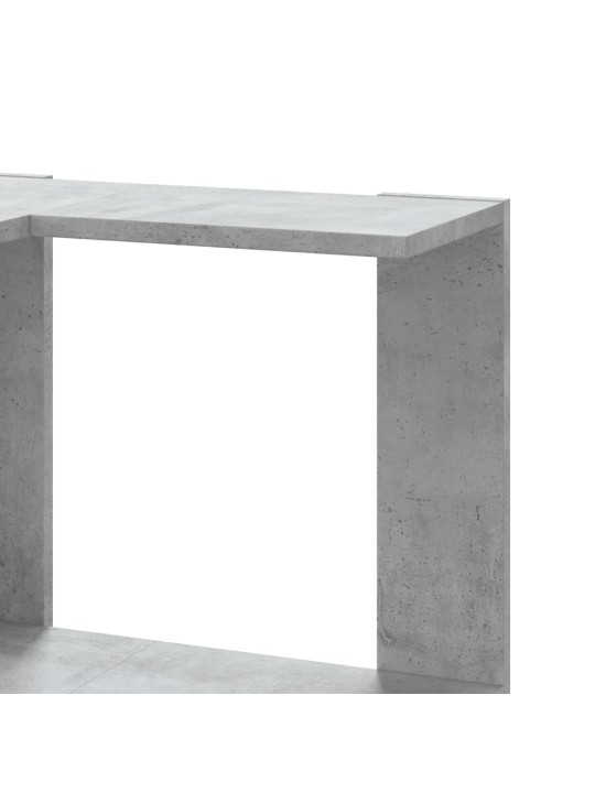 Kulmakirjahylly 5 tasoa betoninharmaa 50x50x179 cm tekninen puu