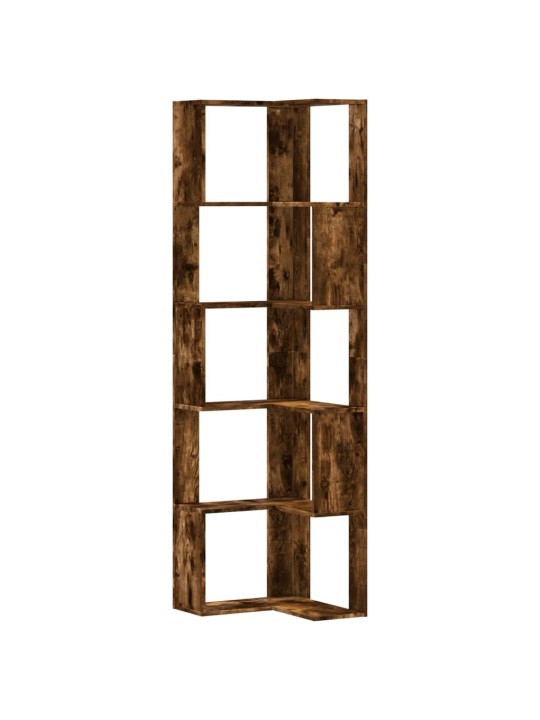 Kulmakirjahylly 5 tasoa savutammi 50x50x179 cm tekninen puu