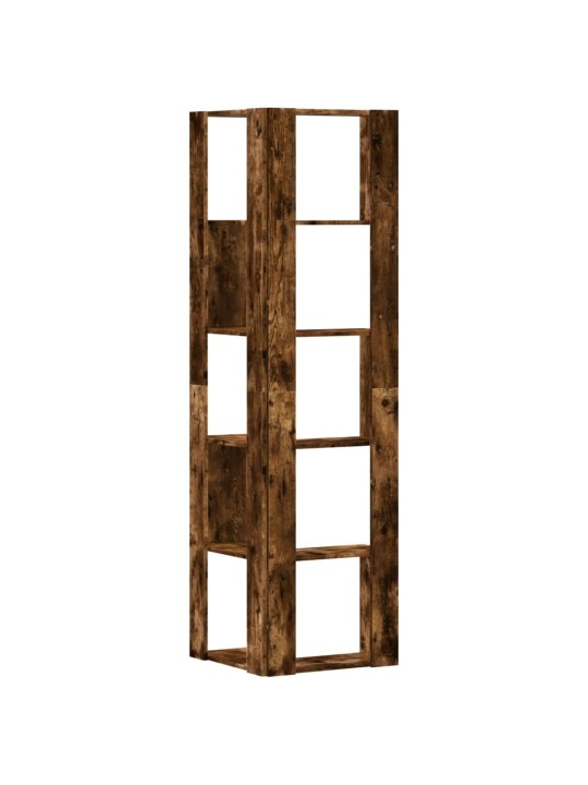Kulmakirjahylly 5 tasoa savutammi 50x50x179 cm tekninen puu