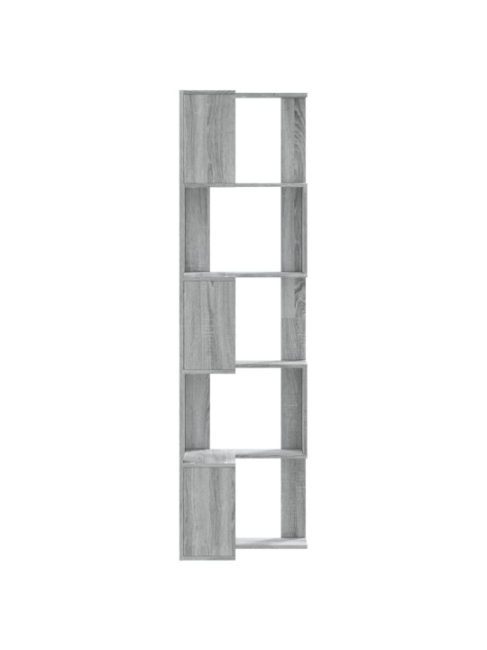 Kulmakirjahylly 5 tasoa harmaa sonoma 50x50x179 cm tekninen puu