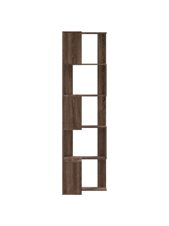 Kulmakirjahylly 5 tasoa ruskea tammi 50x50x179 cm tekninen puu