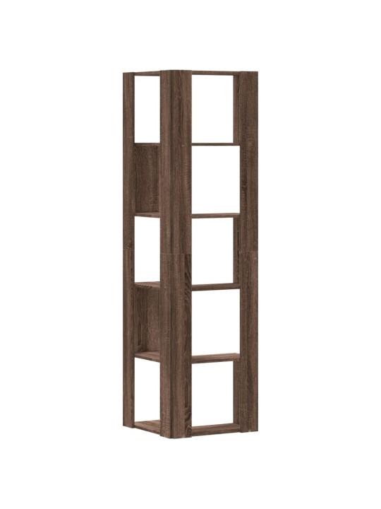 Kulmakirjahylly 5 tasoa ruskea tammi 50x50x179 cm tekninen puu