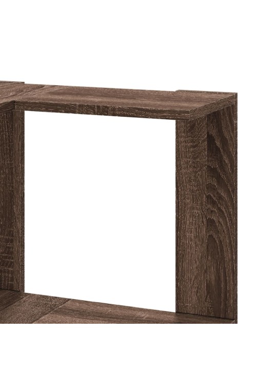 Kulmakirjahylly 5 tasoa ruskea tammi 50x50x179 cm tekninen puu