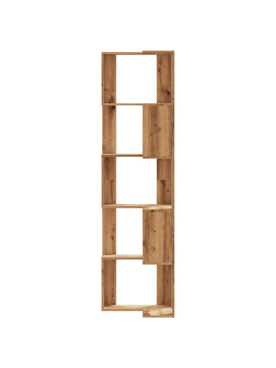 Kulmakirjahylly 5 tasoa artesaanitammi 50x50x179cm tekninen puu