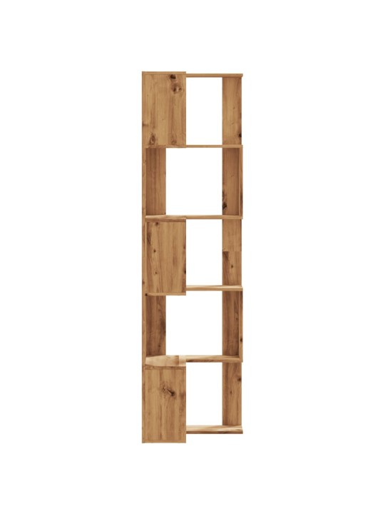 Kulmakirjahylly 5 tasoa artesaanitammi 50x50x179cm tekninen puu
