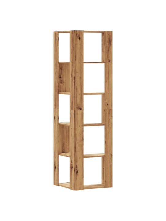 Kulmakirjahylly 5 tasoa artesaanitammi 50x50x179cm tekninen puu