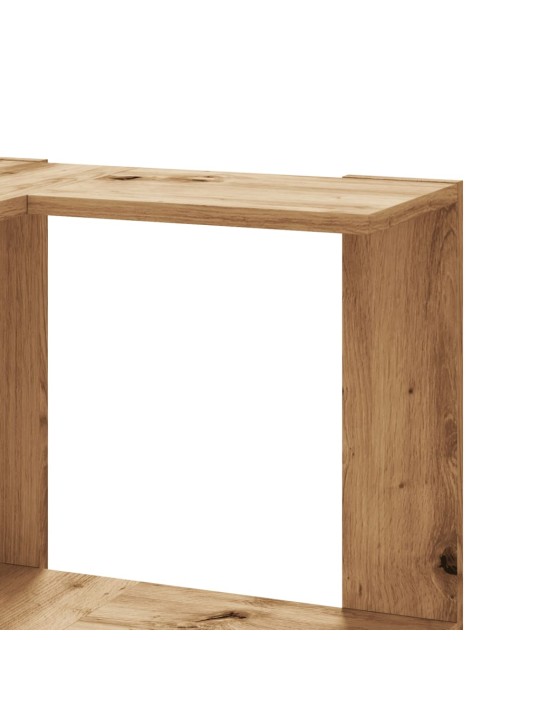 Kulmakirjahylly 5 tasoa artesaanitammi 50x50x179cm tekninen puu