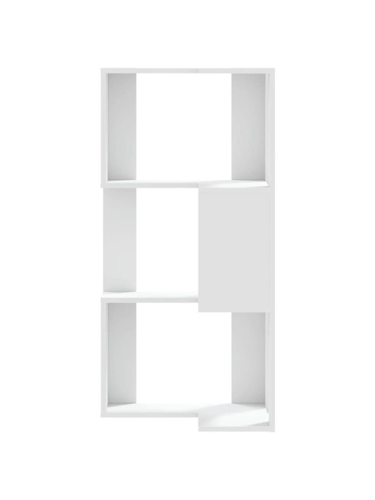 Kulmakirjahylly 3 tasoa valkoinen 50x50x102 cm tekninen puu