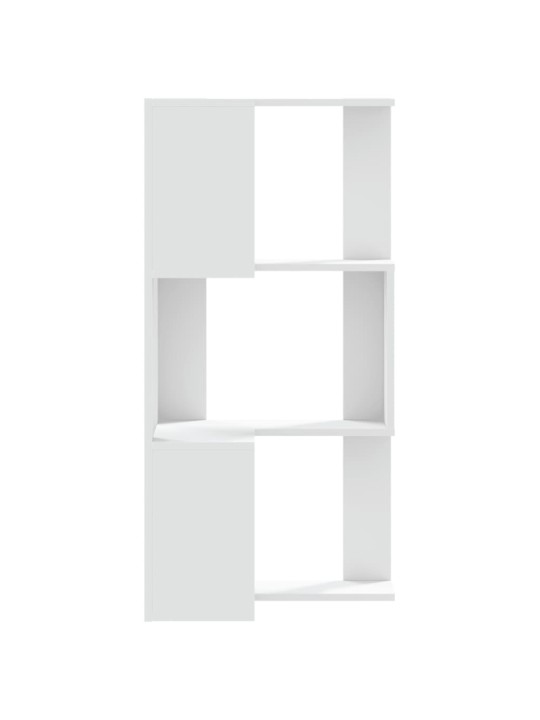 Kulmakirjahylly 3 tasoa valkoinen 50x50x102 cm tekninen puu