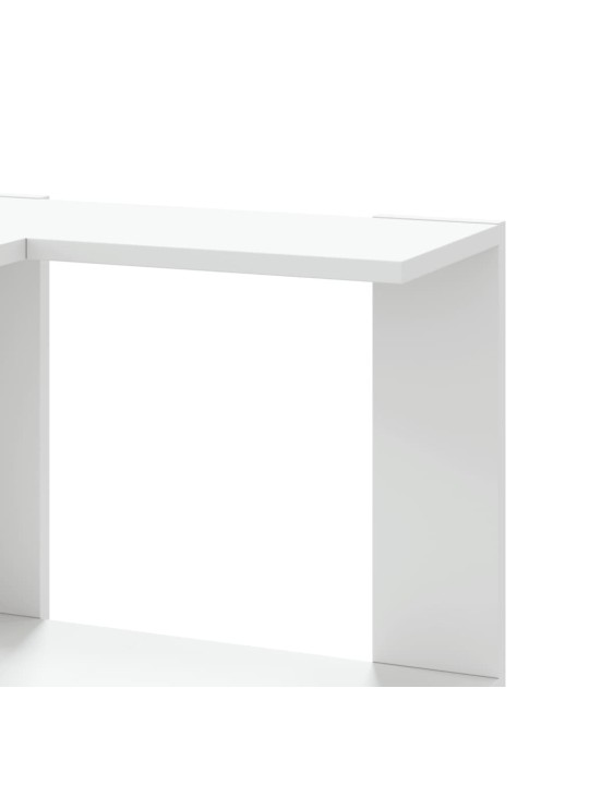 Kulmakirjahylly 3 tasoa valkoinen 50x50x102 cm tekninen puu