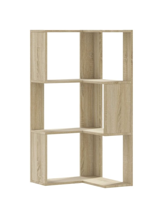 Kulmakirjahylly 3 tasoa sonoma-tammi 50x50x102 cm tekninen puu