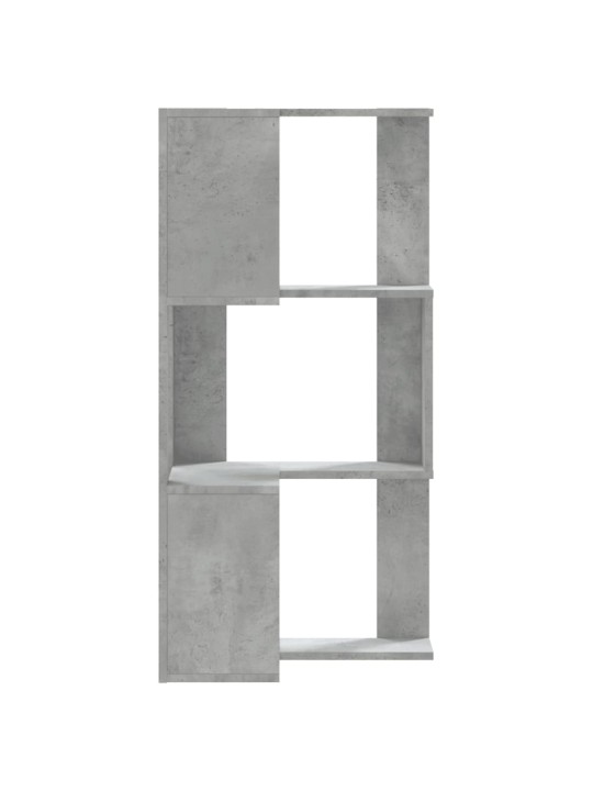 Kulmakirjahylly 3 tasoa betoninharmaa 50x50x102 cm tekninen puu